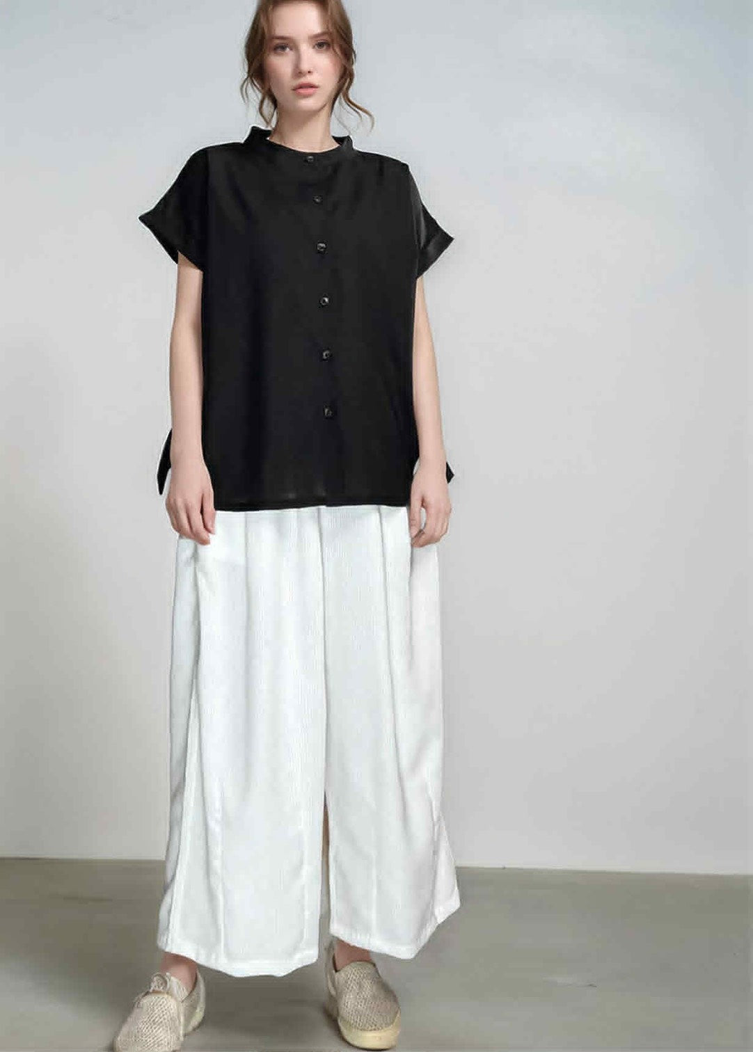 S31_เสื้อเชิ๊ตผ้าโทเร เนื้อผ้าบางเบา ใส่สบายตลอดวัน