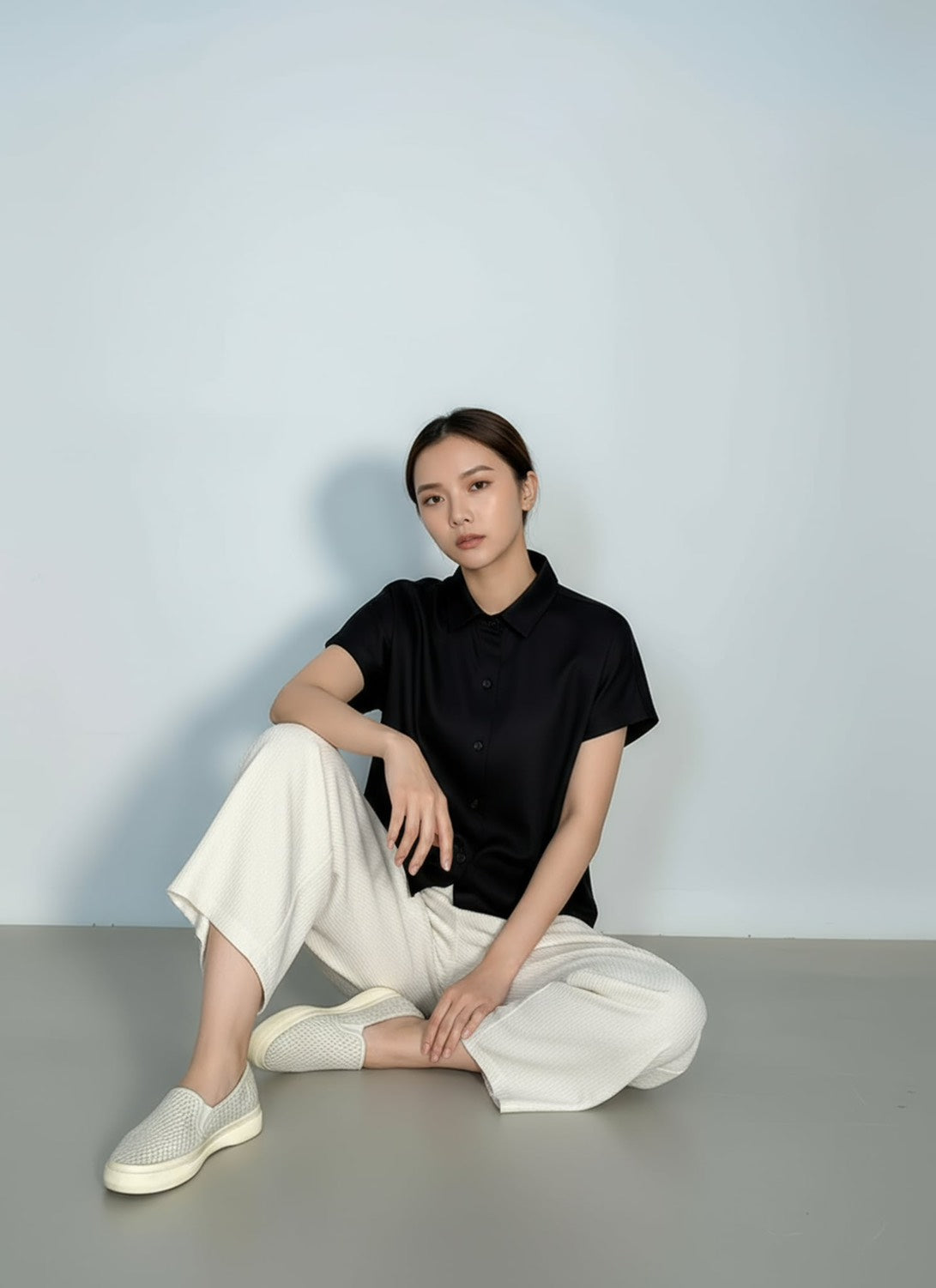 S28_เสื้อเชิ้ตแขนเลยไหล่ ทรงโอเวอร์มินิมัล (Minimal Drop Shoulder Shirt)