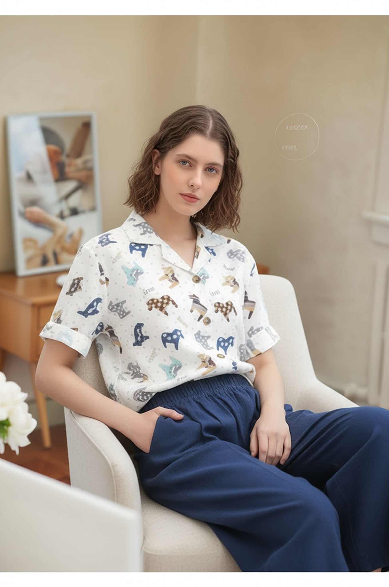 S56_Horse Parade Cotton Twill Printed Shirt