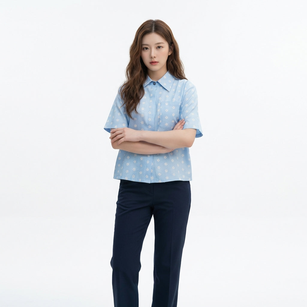 S09_Spring Bloom Cotton Twill Printed Shirt