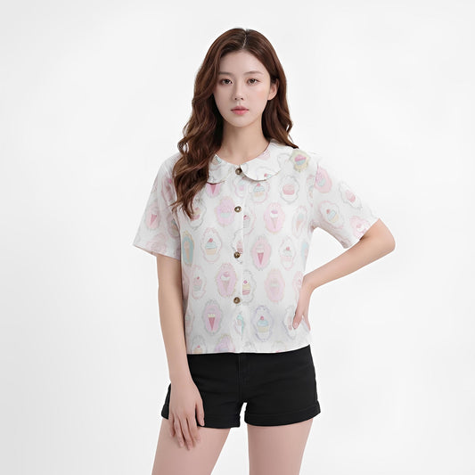 S175_Cupcake Dream Cotton Twill Printed Shirt - PALIN2559