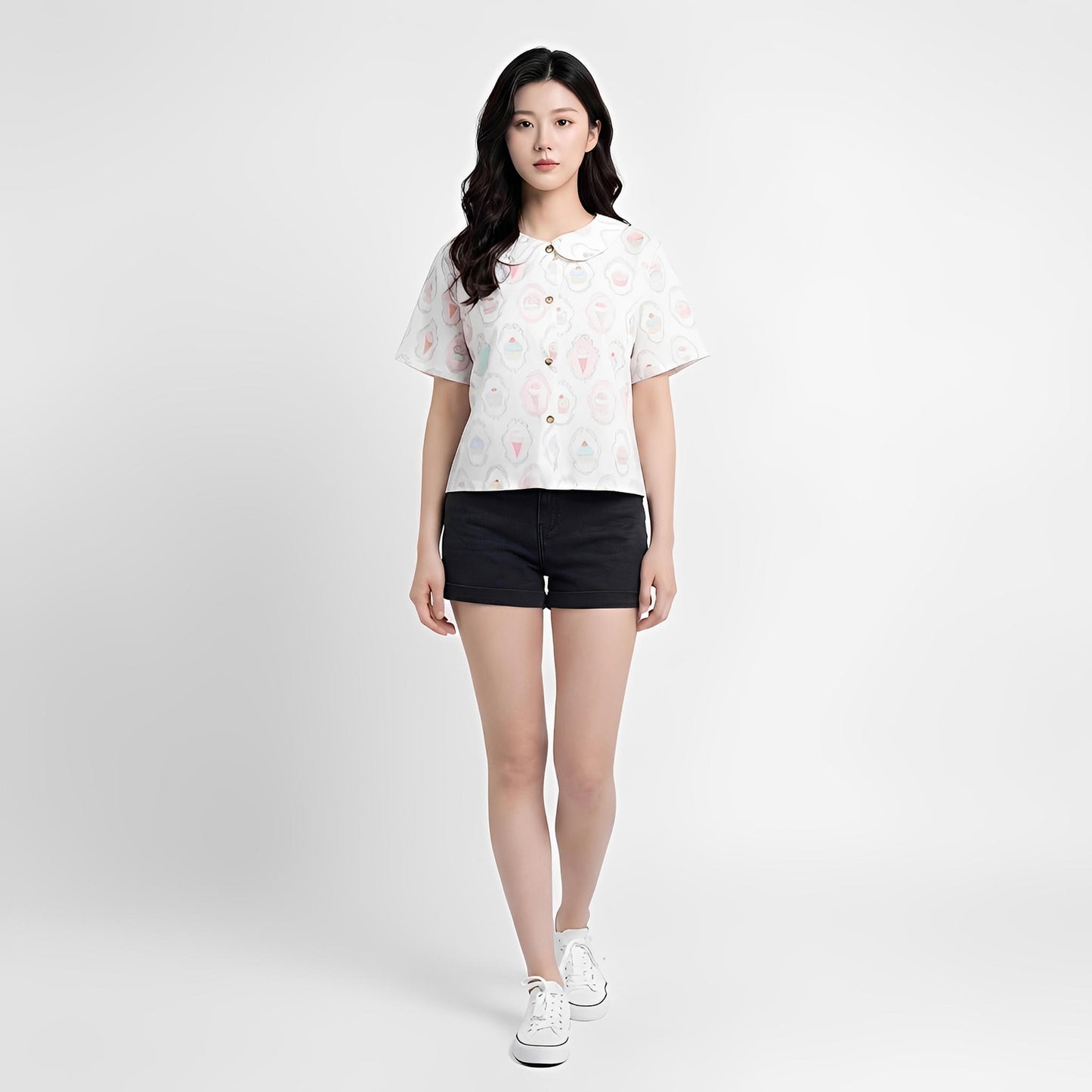 S175_Cupcake Dream Cotton Twill Printed Shirt - PALIN2559