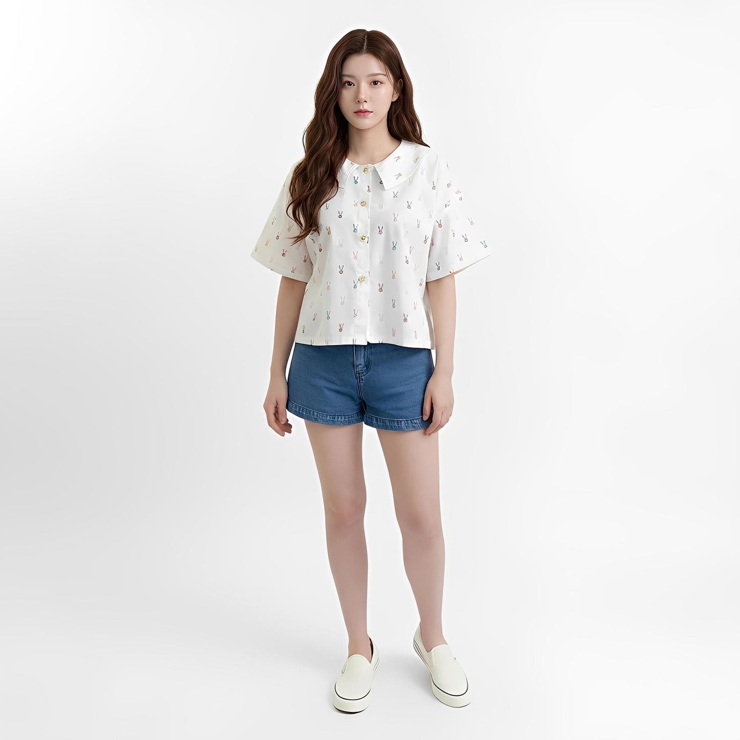 S42_Bunny Garden Cotton Twill Printed Shirt - PALIN2559