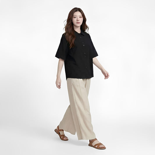 S435_เสื้อเชิ้ตผ้าโทเรเนื้อบางเบา (Easy-Iron Tetoron Shirt)