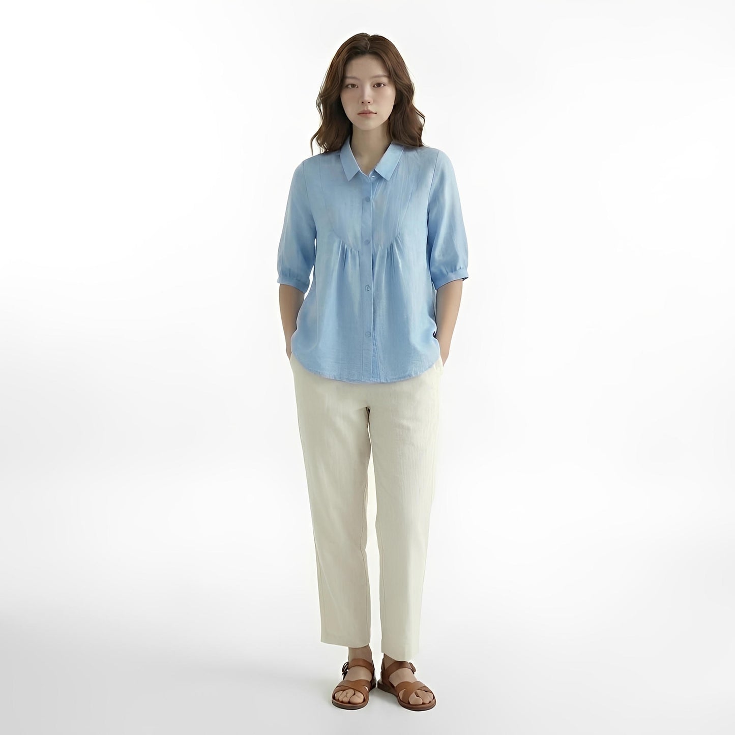 S388_Yoke Shirt with Gathering Detail - PALIN2559