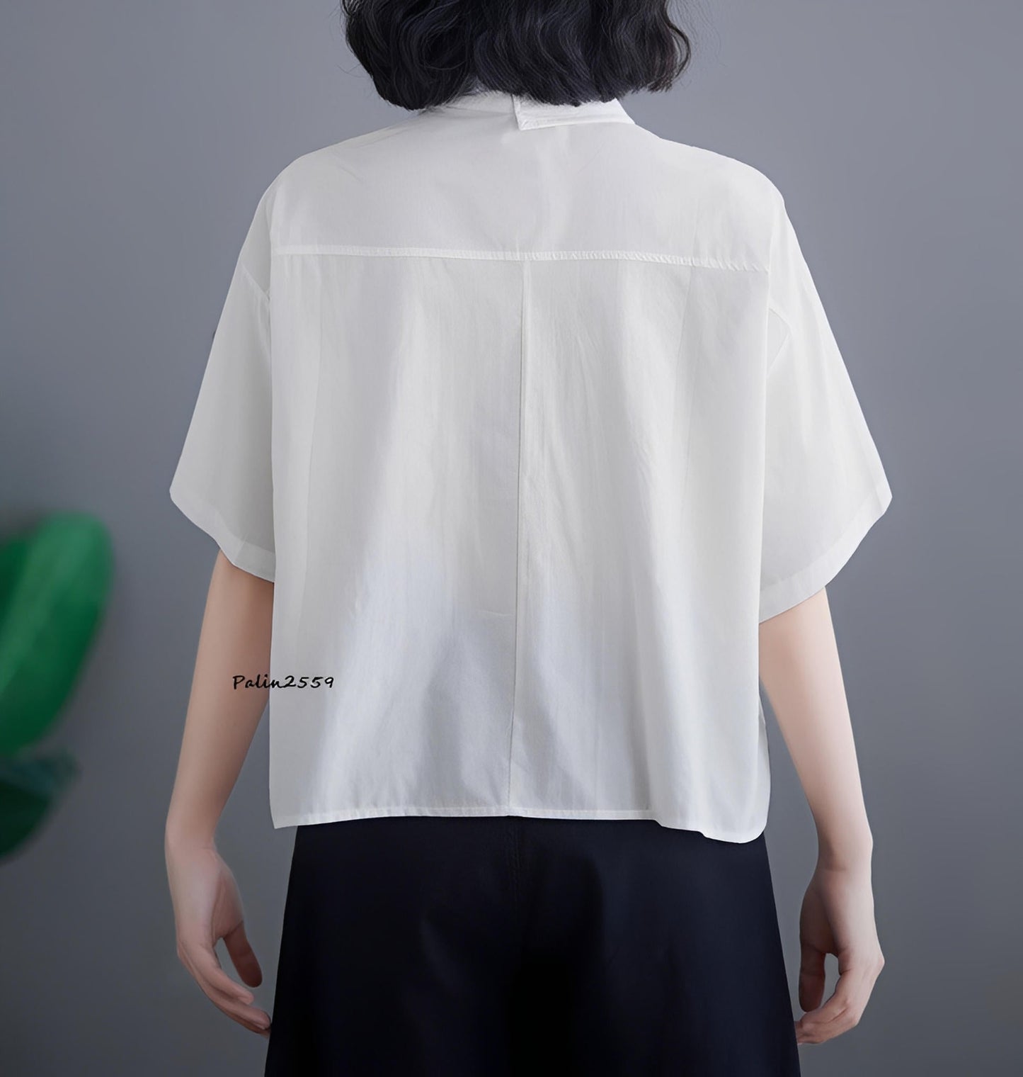 S395_Soft cotton washer Collar combined with Chinese collar - PALIN2559