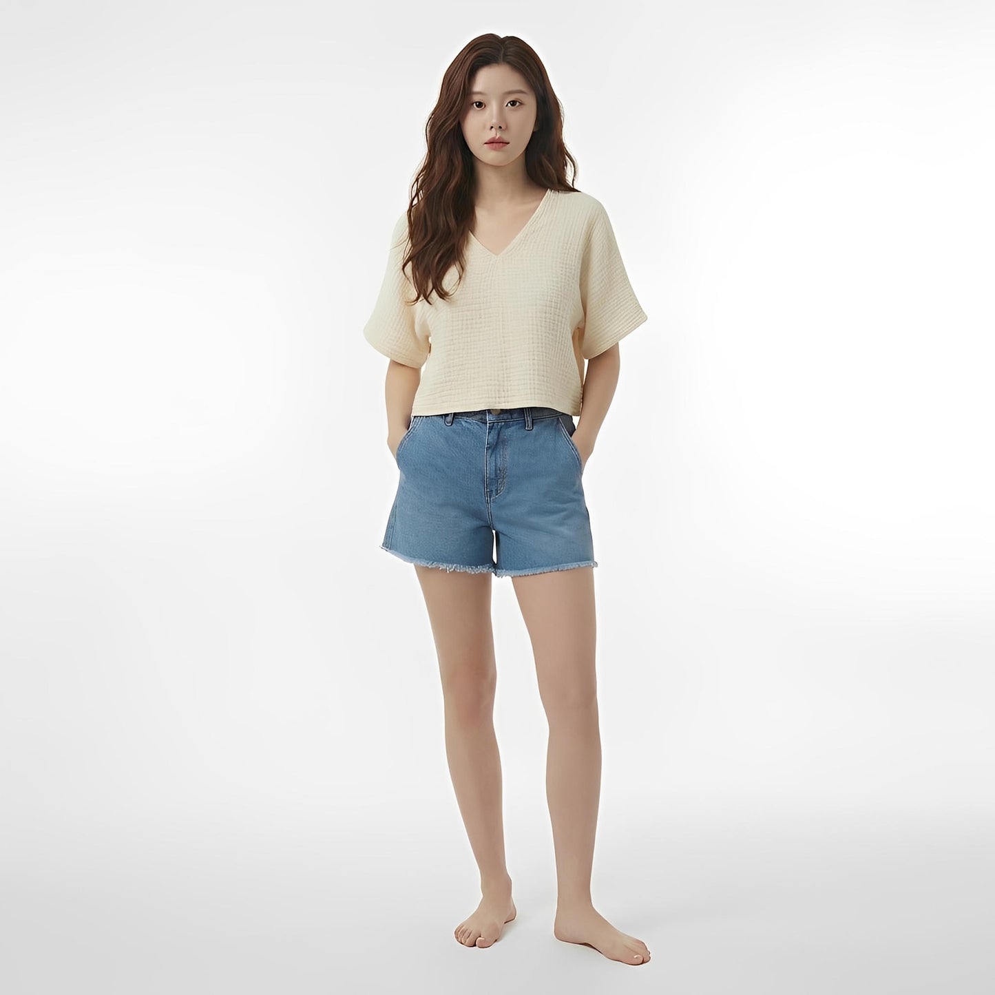 S441_Aria Soft Cloud Double Gauze Cotton Crop Top - PALIN2559