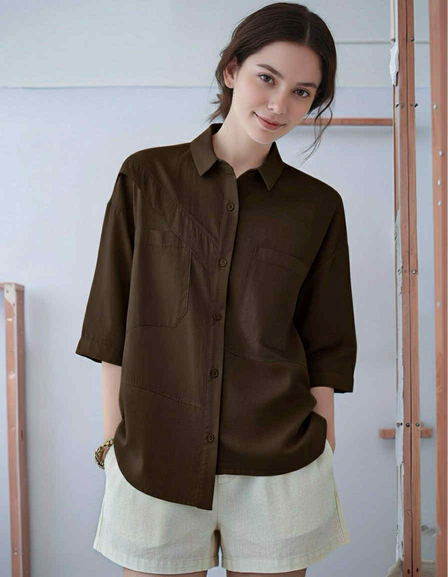 S389_Asymmetrical Yoke Shirt