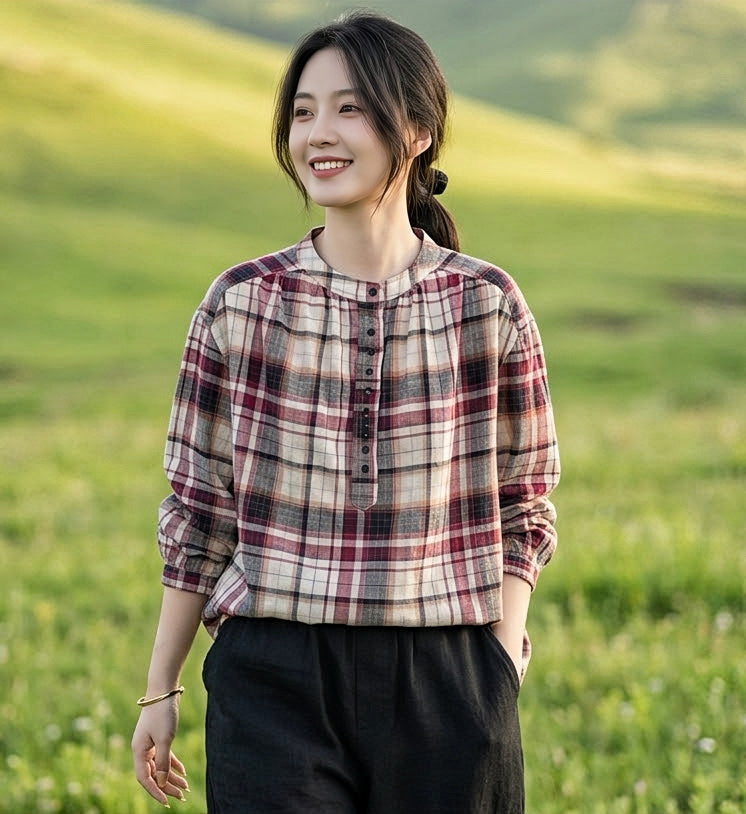 เสื้อคอจีนผ้าสาลูญี่ปุ่นกระดุมครึ่งตัว รุ่น 131
