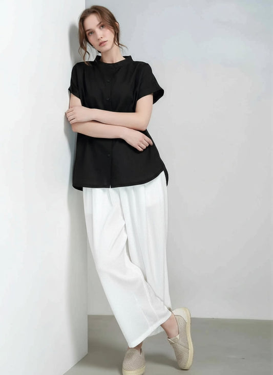 S31_เสื้อเชิ๊ตผ้าโทเร เนื้อผ้าบางเบา ใส่สบายตลอดวัน