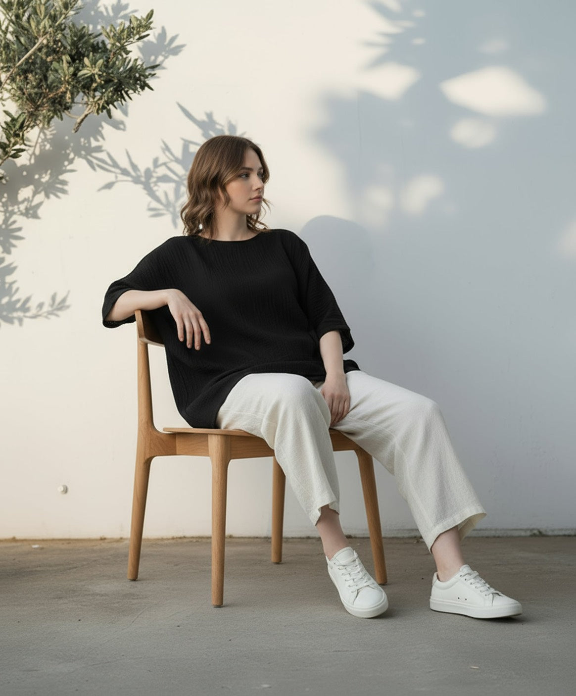 S428_Crinkled Double Gauze Cotton Shirt