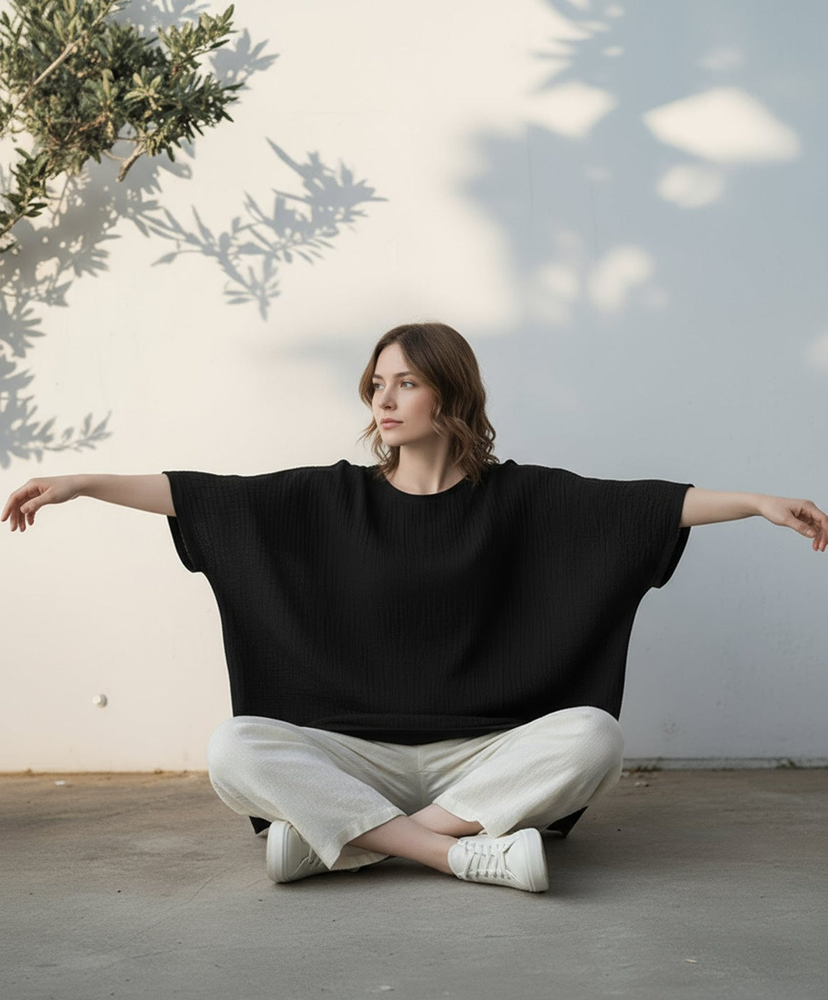 S428_Crinkled Double Gauze Cotton Shirt