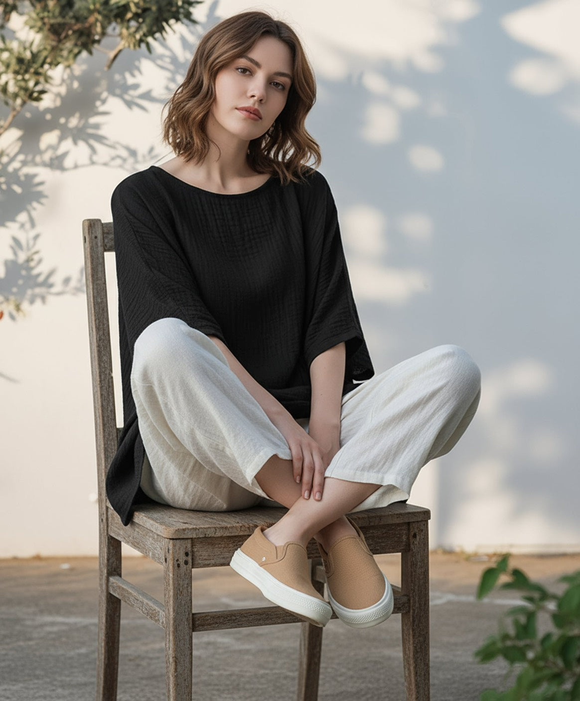 S428_Crinkled Double Gauze Cotton Shirt