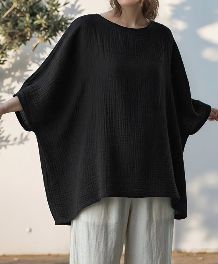 S428_Crinkled Double Gauze Cotton Shirt