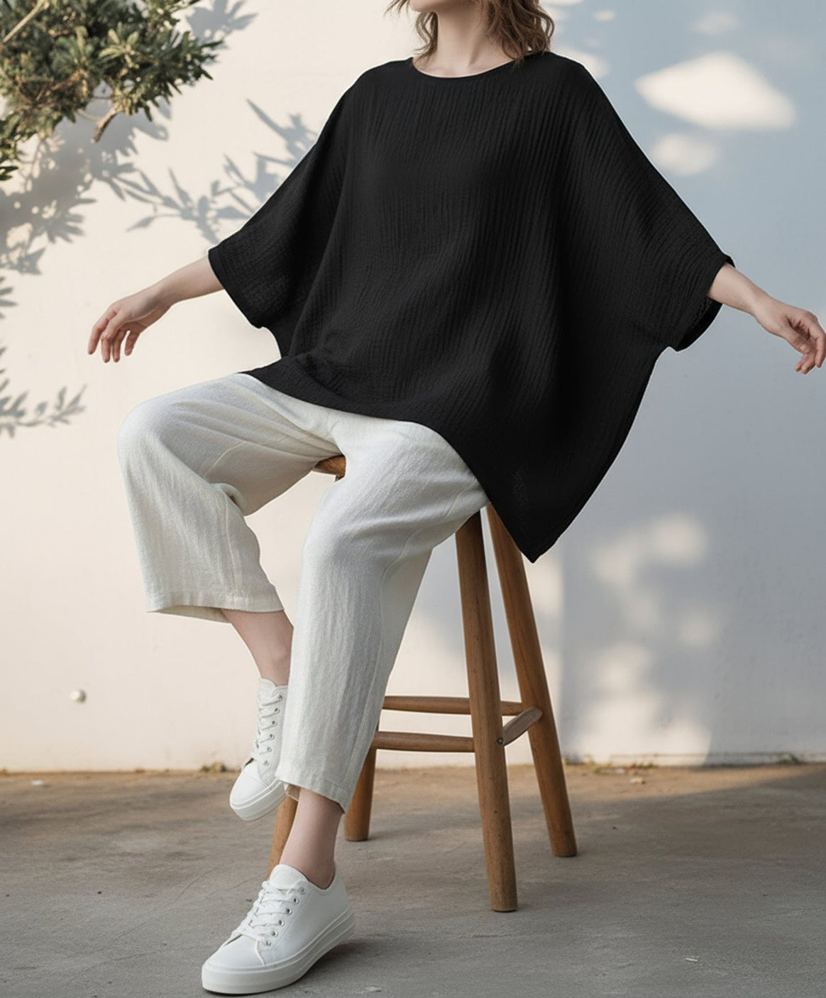 S428_Crinkled Double Gauze Cotton Shirt