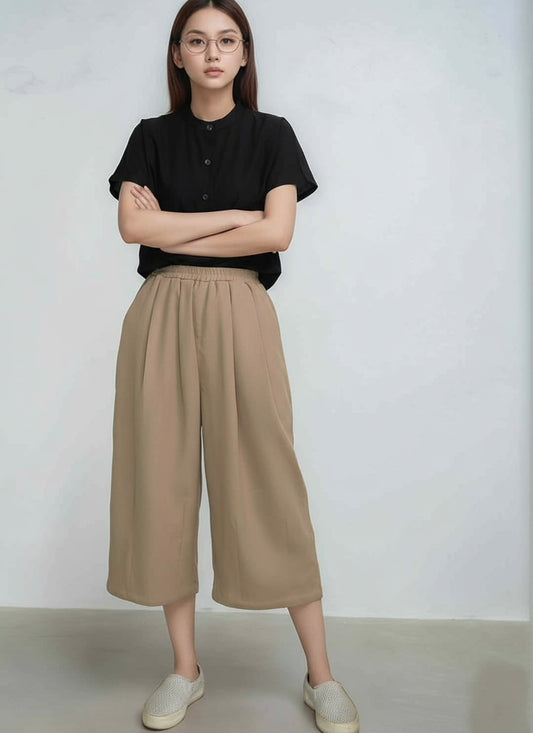 P116(30)_ทรงตรงเอวยืด หน้าเรียบสุภาพ รุ่นมินิมอล