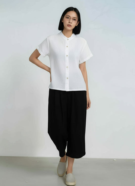 P116(30)_ทรงตรงเอวยืด หน้าเรียบสุภาพ รุ่นมินิมอล