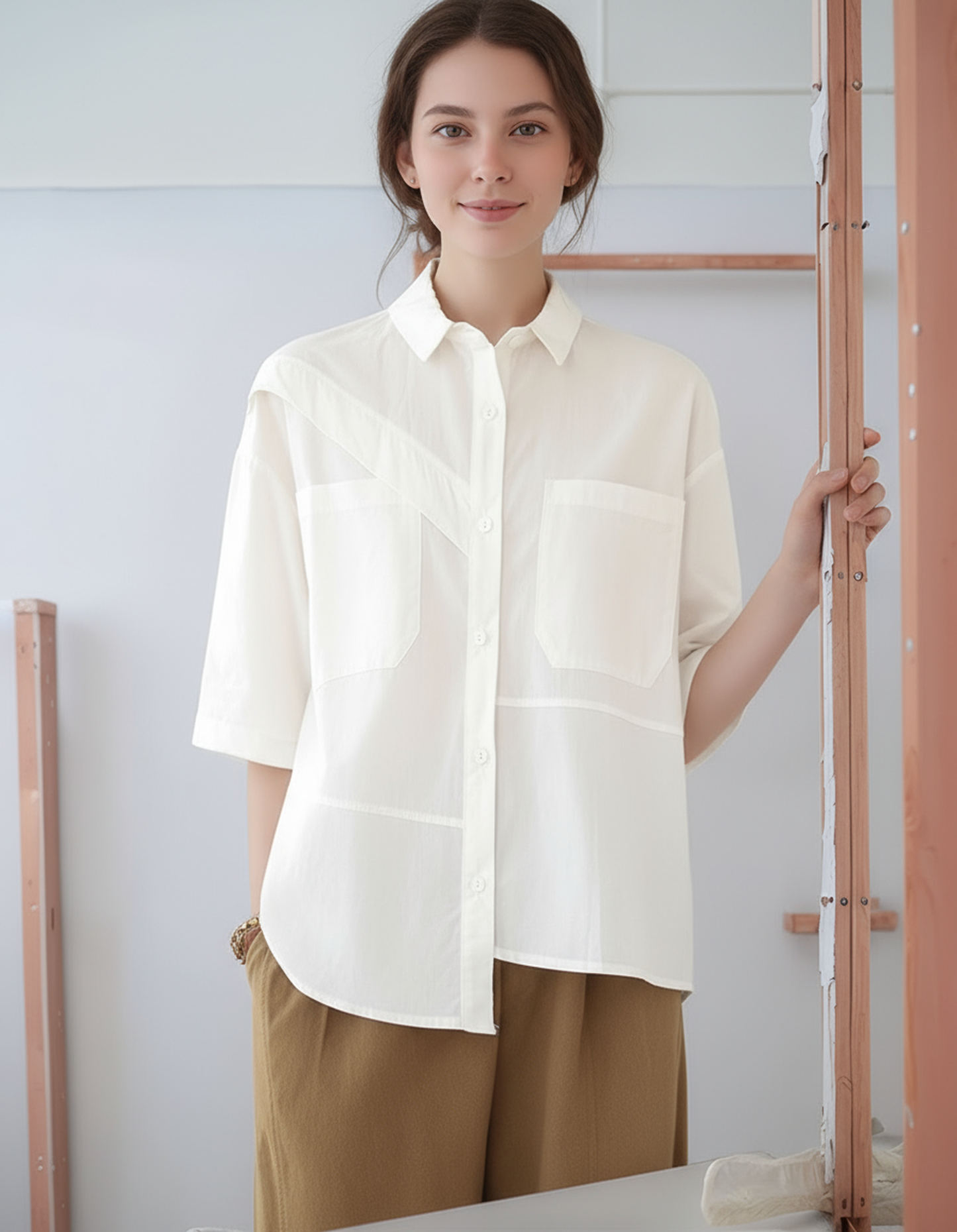S389_Asymmetrical Yoke Shirt