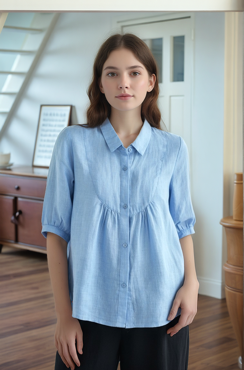 S388_Gathered Yoke Shirt