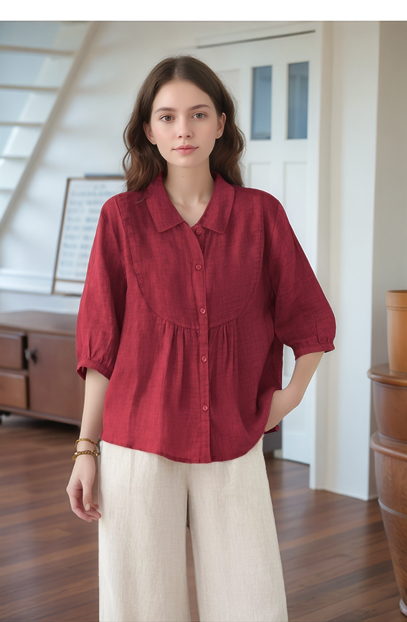 S388_Gathered Yoke Shirt