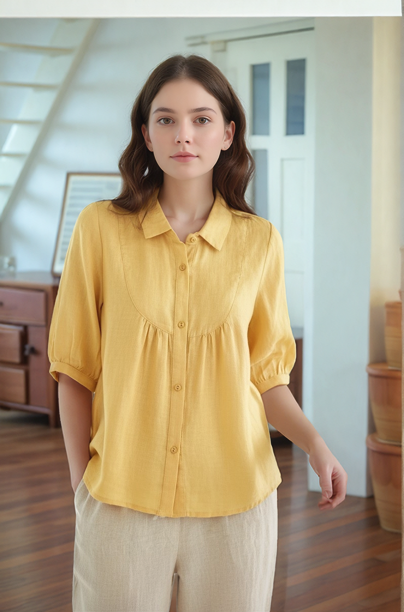 S388_Gathered Yoke Shirt