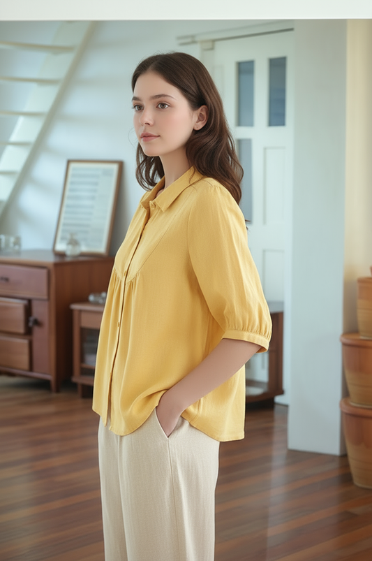 S388_Gathered Yoke Shirt
