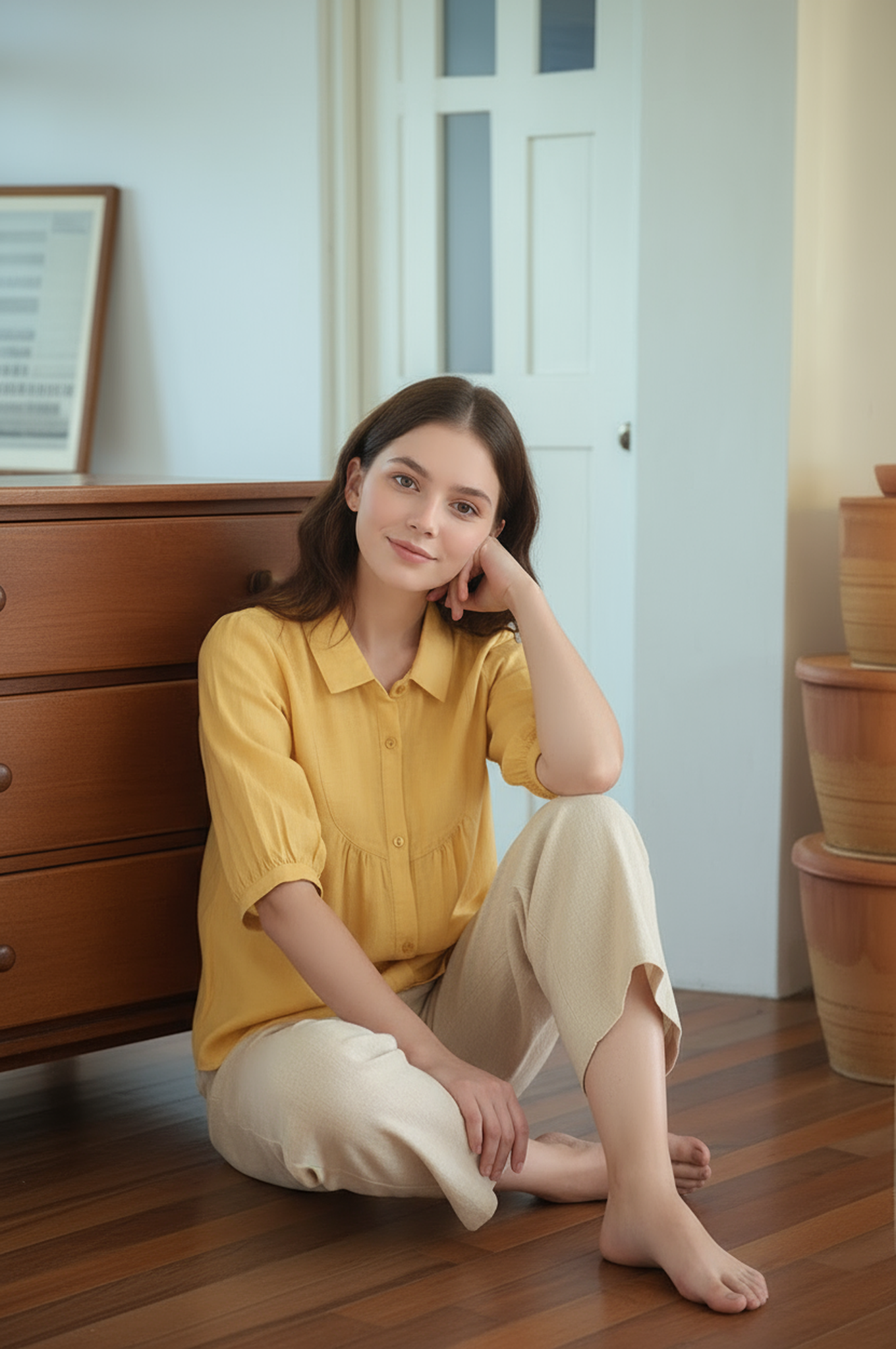 S388_Gathered Yoke Shirt