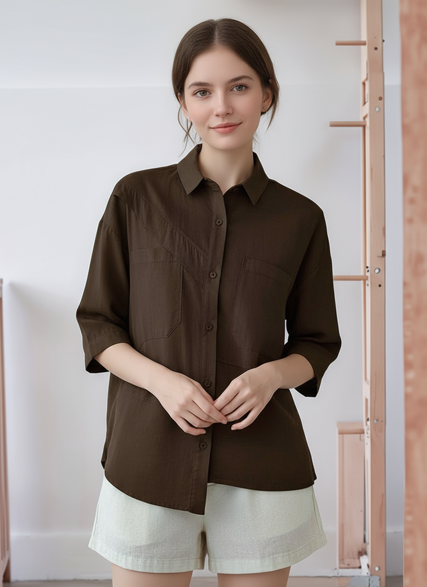 S389_Asymmetrical Yoke Shirt