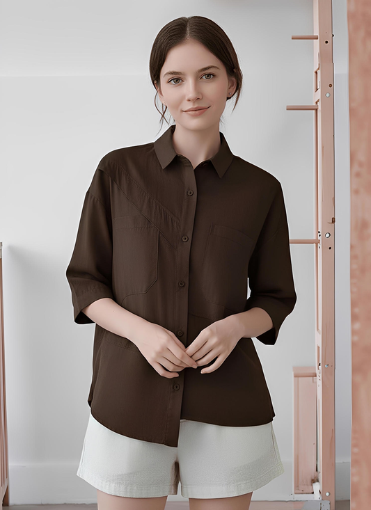 S389_Asymmetrical Yoke Shirt