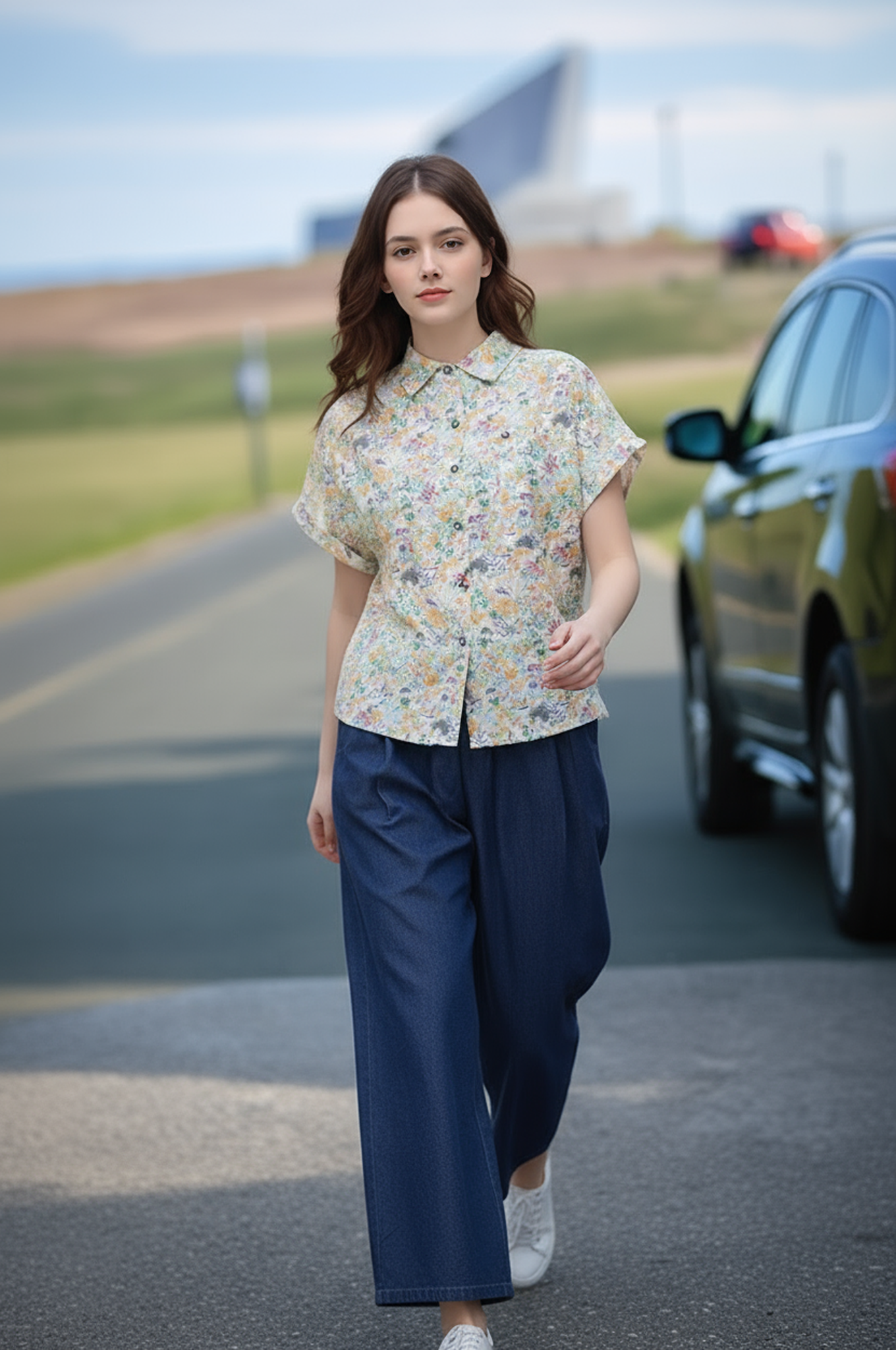 S433_Ditsy Floral Cotton Shirt