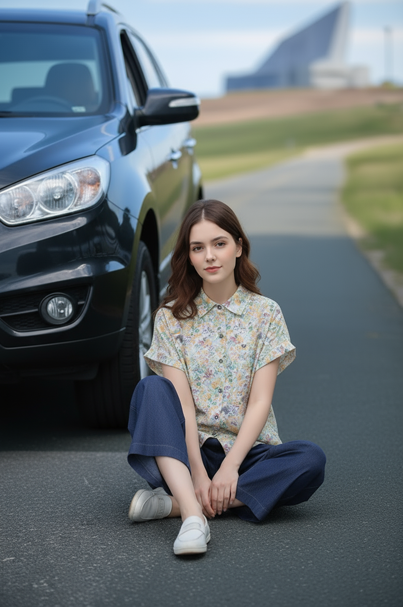 S433_Ditsy Floral Cotton Shirt