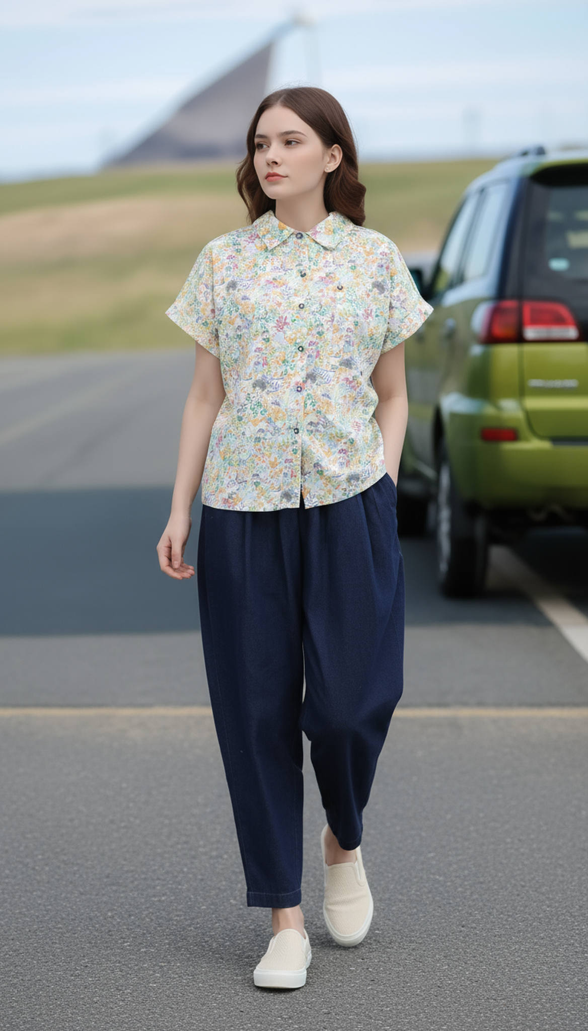 S433_Ditsy Floral Cotton Shirt
