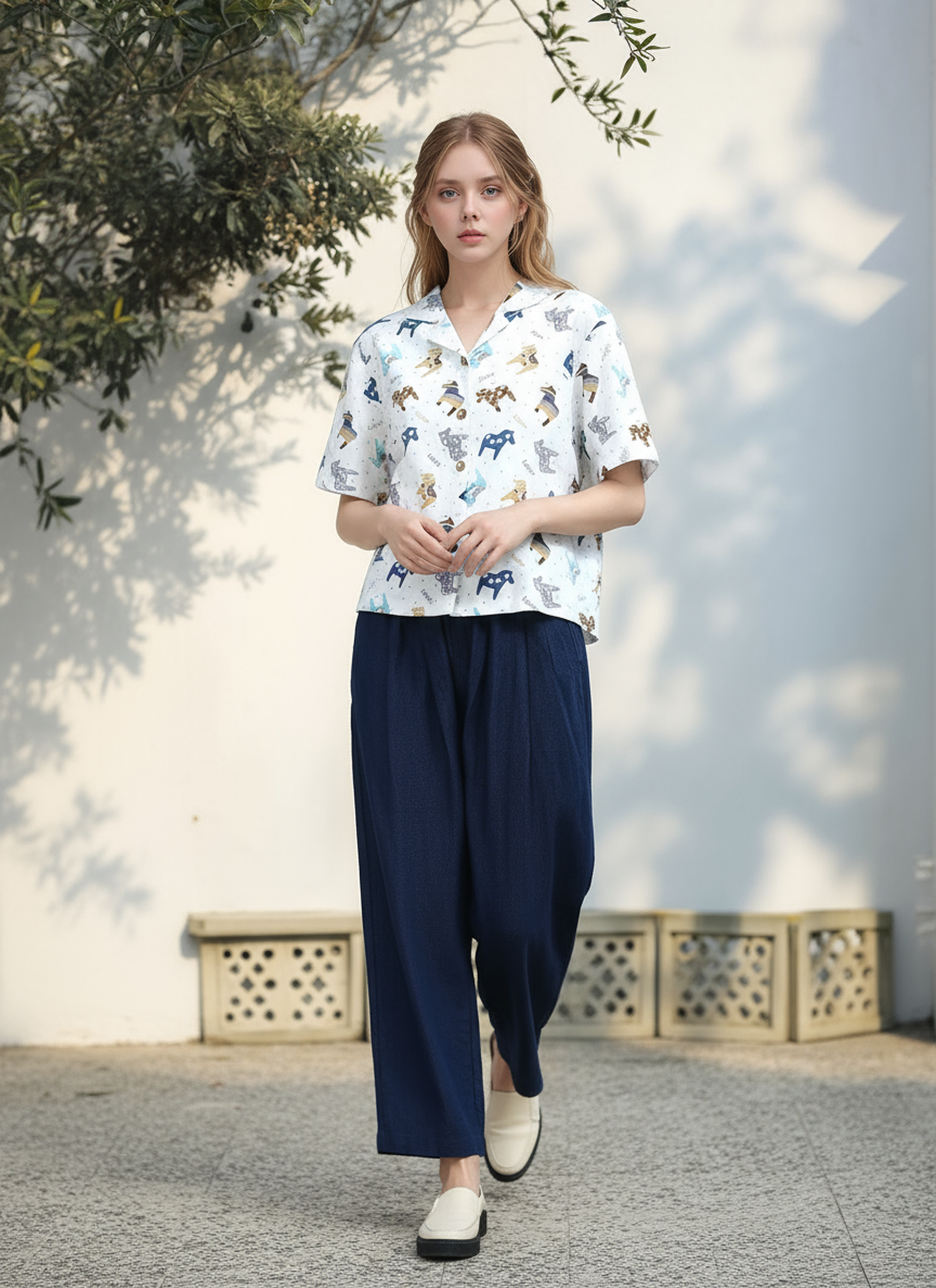 S56_Horse Parade Cotton Twill Printed Shirt