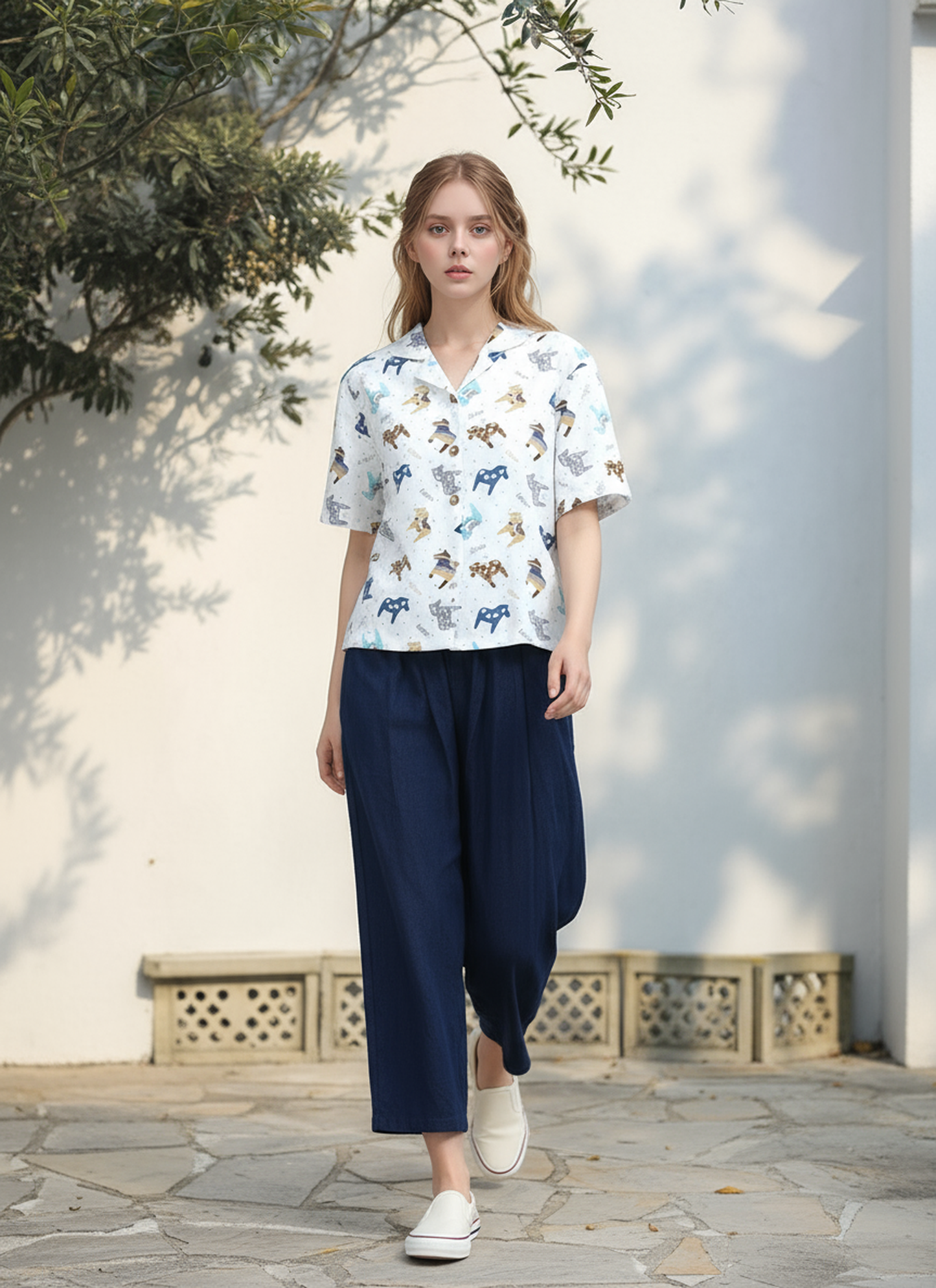 S56_Horse Parade Cotton Twill Printed Shirt