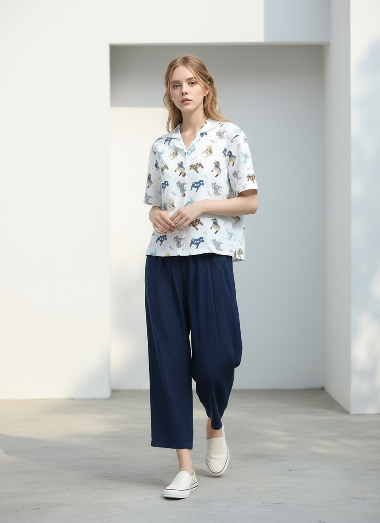 S56_Horse Parade Cotton Twill Printed Shirt