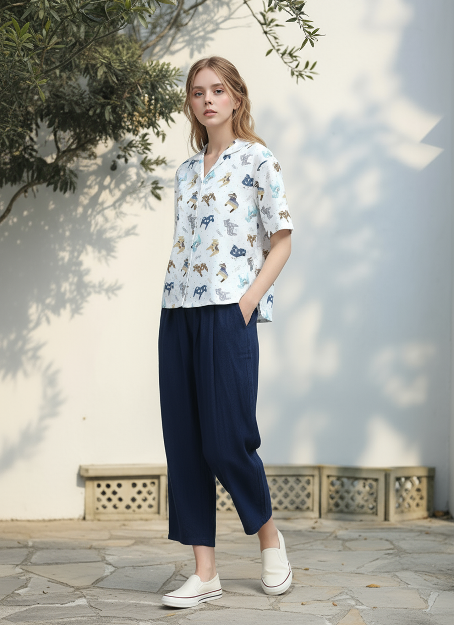 S56_Horse Parade Cotton Twill Printed Shirt
