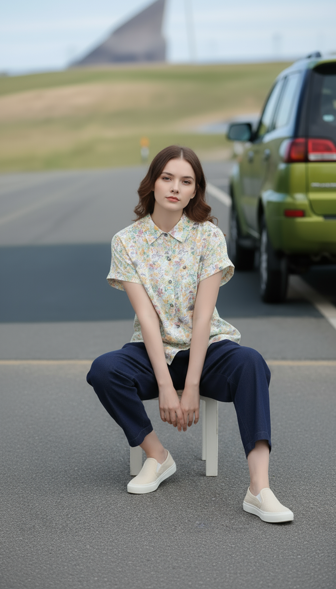 S433_Ditsy Floral Cotton Shirt