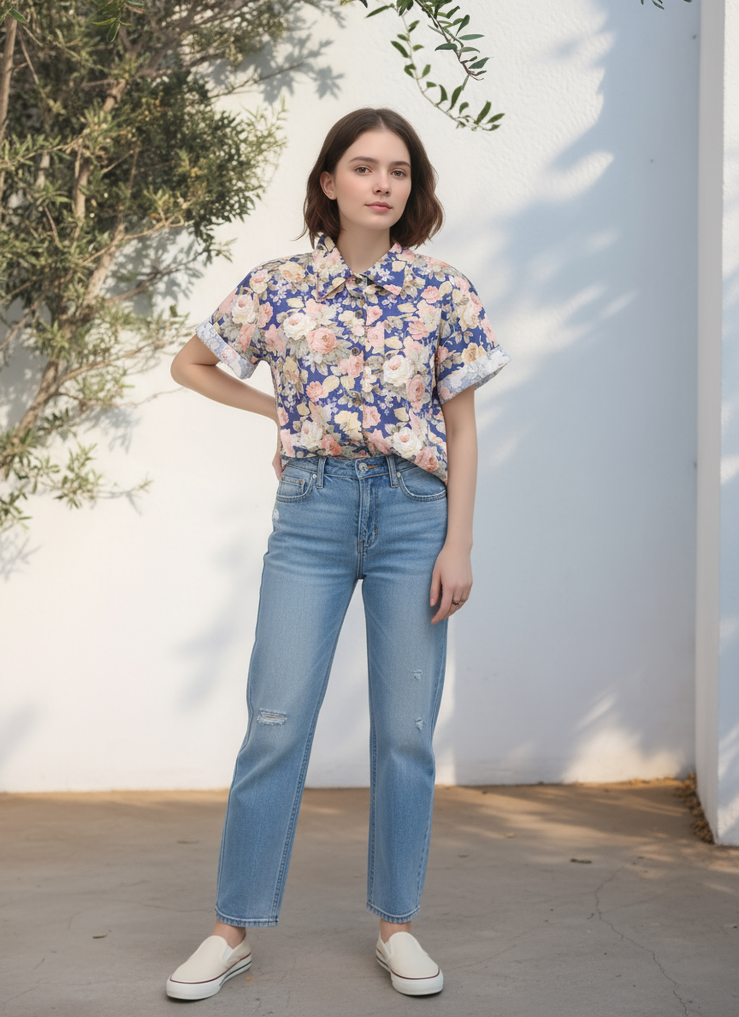 S444_Vintage Rose Cotton Twill Shirt