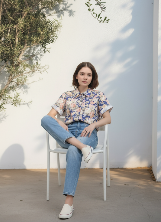 S444_Vintage Rose Cotton Twill Shirt