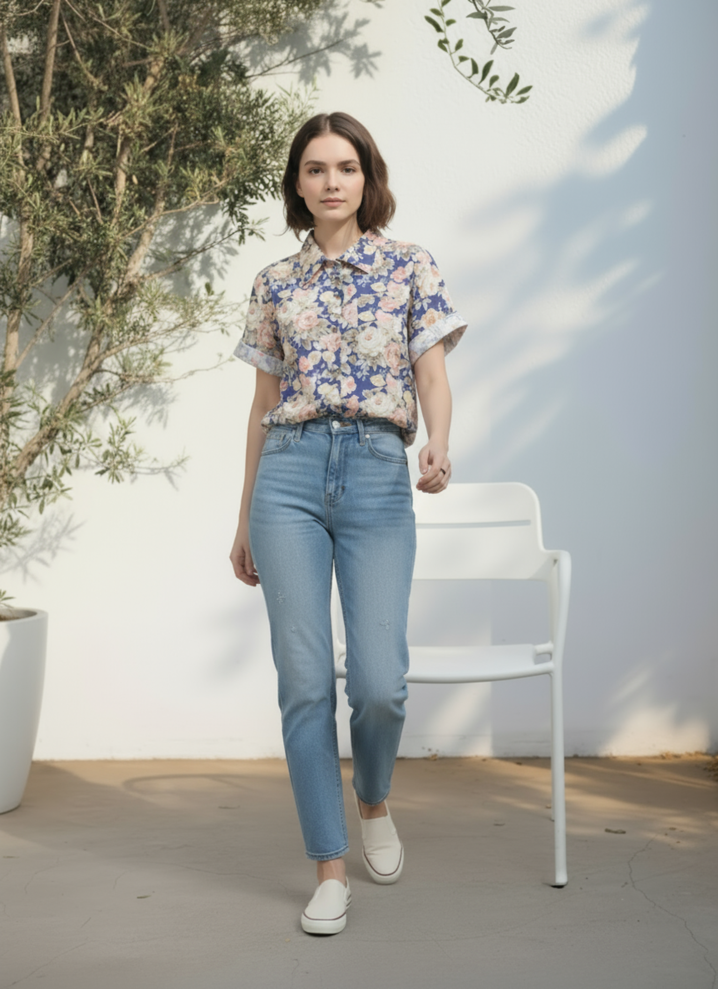 S444_Vintage Rose Cotton Twill Shirt