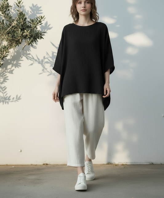 S428_Crinkled Double Gauze Cotton Shirt