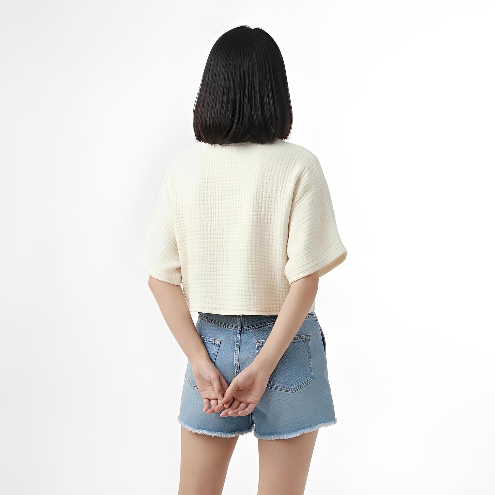 S441_Aria Soft Cloud Double Gauze Cotton Crop Top - PALIN2559