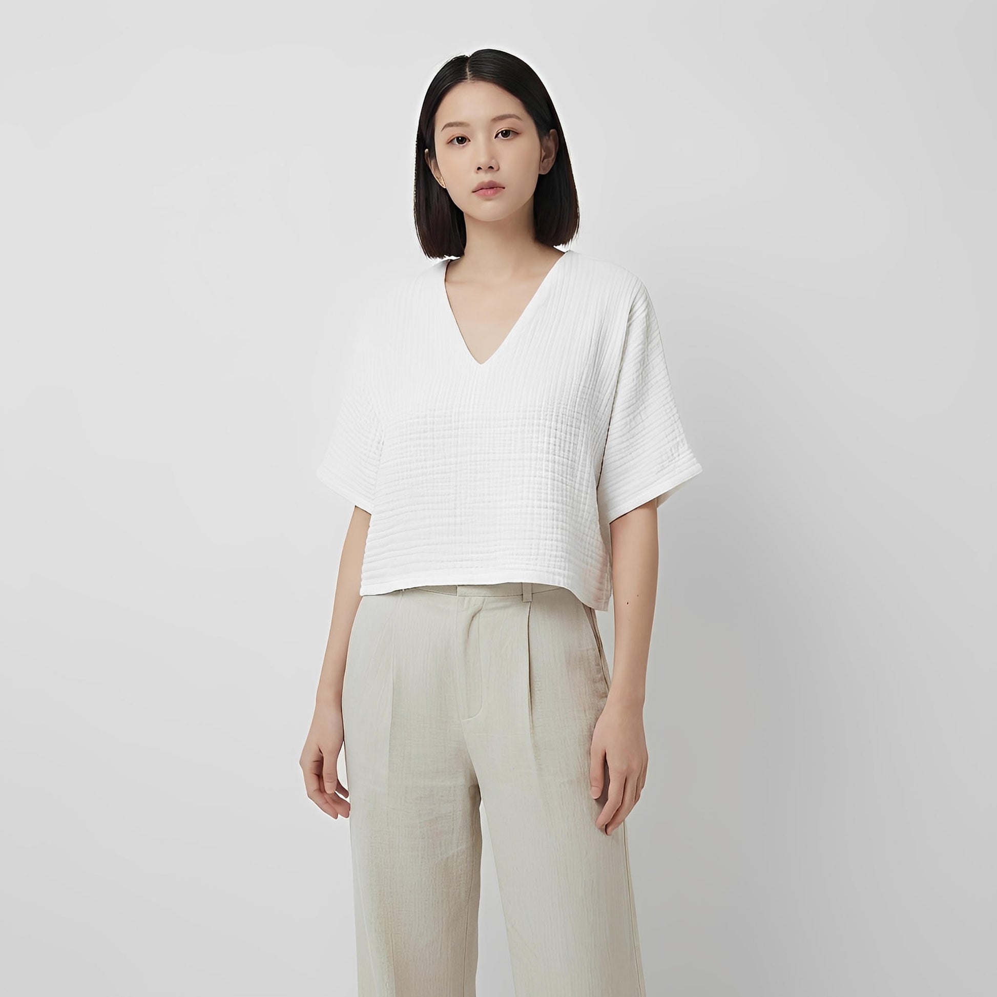 S441_Aria Soft Cloud Double Gauze Cotton Crop Top - PALIN2559