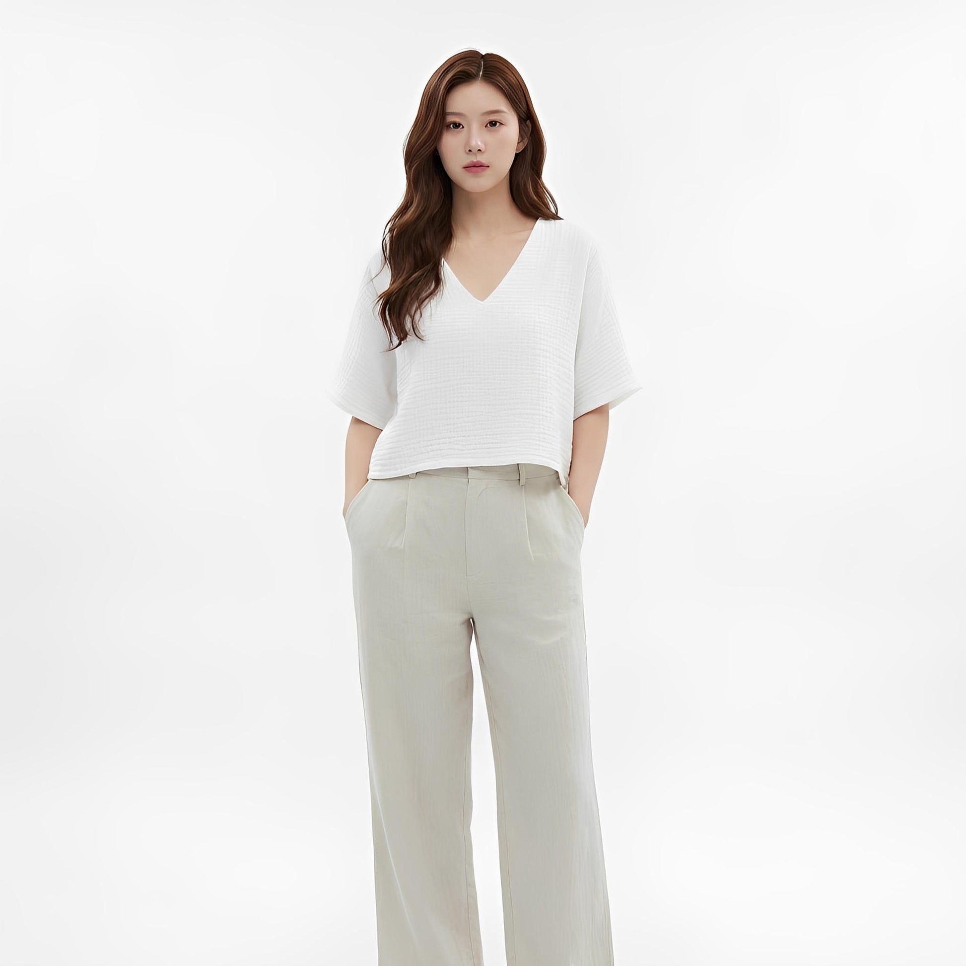 S441_Aria Soft Cloud Double Gauze Cotton Crop Top - PALIN2559
