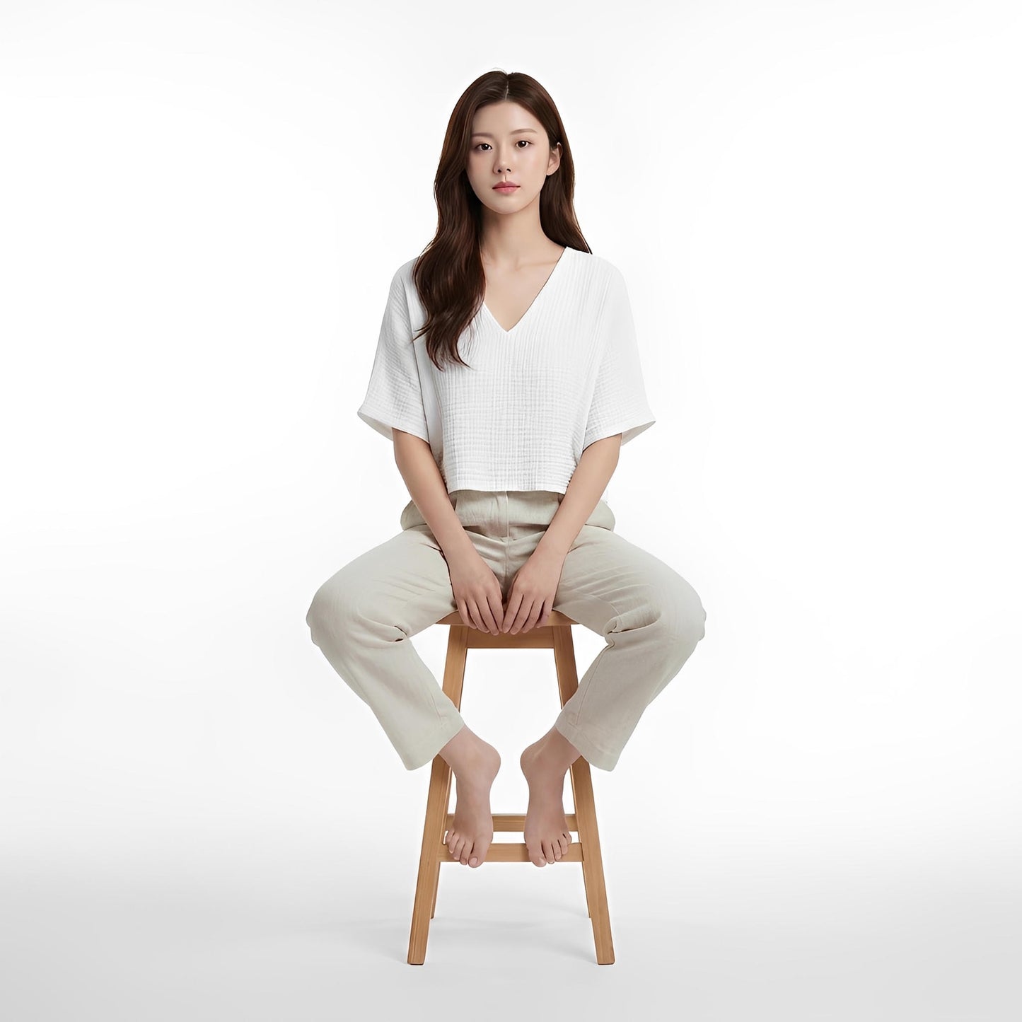 S441_Aria Soft Cloud Double Gauze Cotton Crop Top - PALIN2559