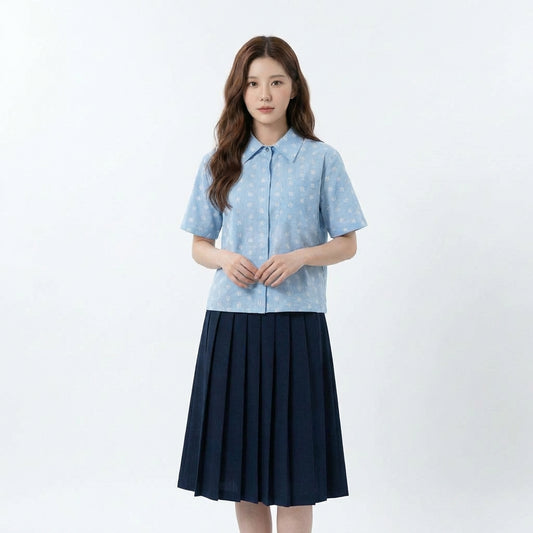 S09_Spring Bloom Cotton Twill Printed Shirt