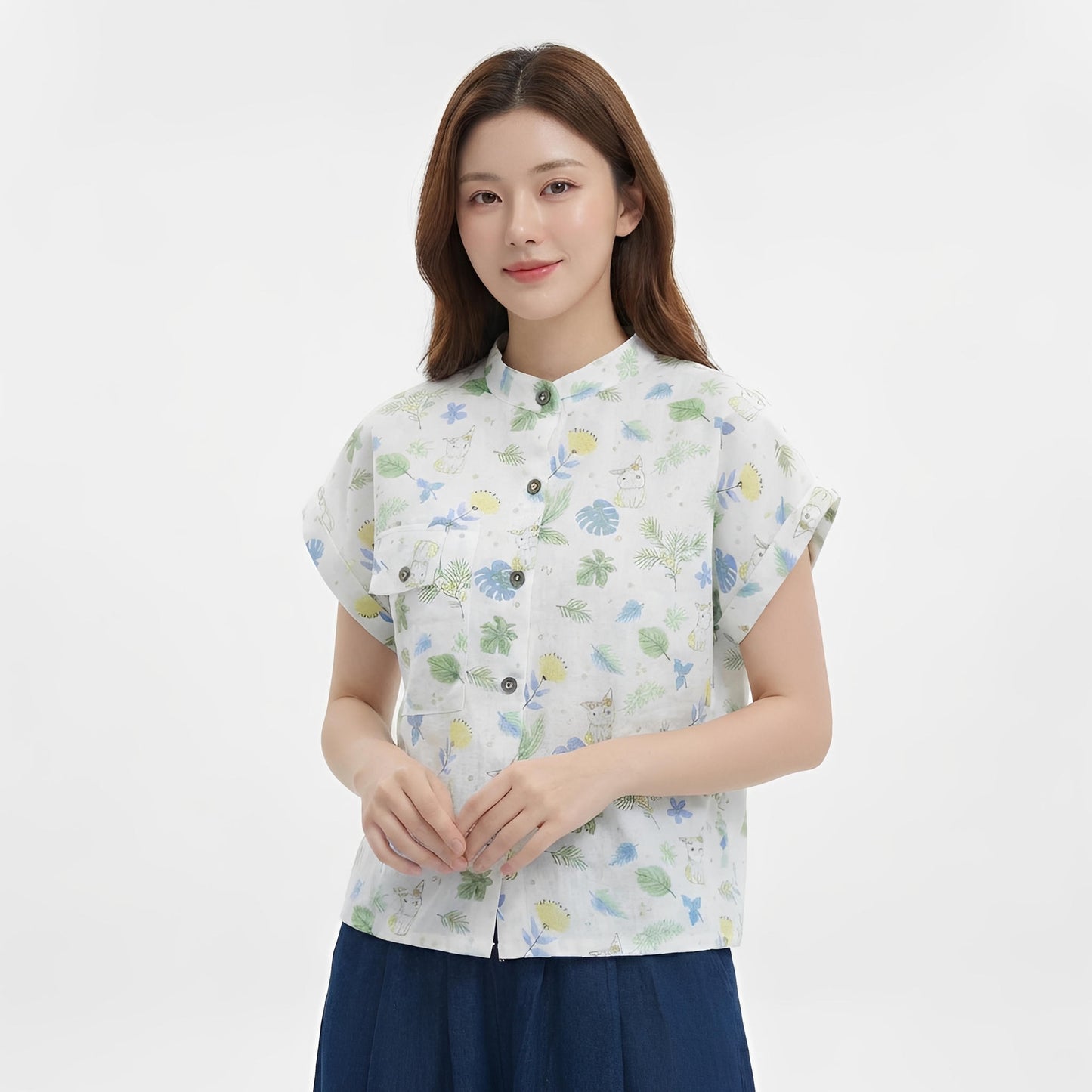 S446_Forest Friend Cotton Twill Printed Shirt - PALIN2559
