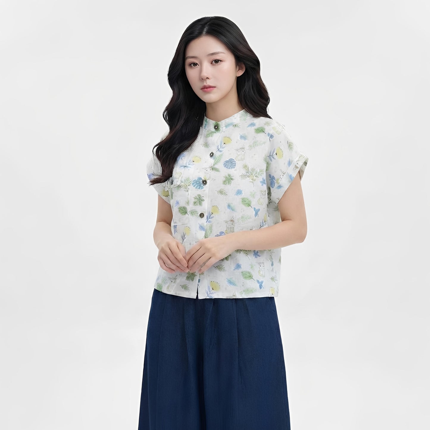 S446_Forest Friend Cotton Twill Printed Shirt - PALIN2559