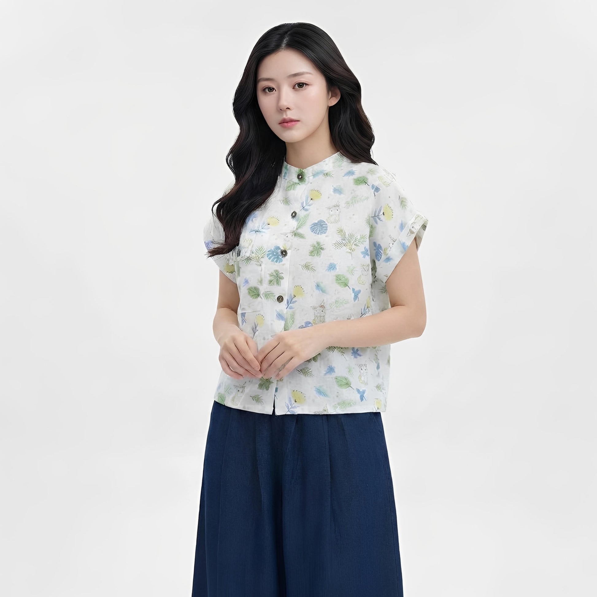 S446_Forest Friend Cotton Twill Printed Shirt - PALIN2559