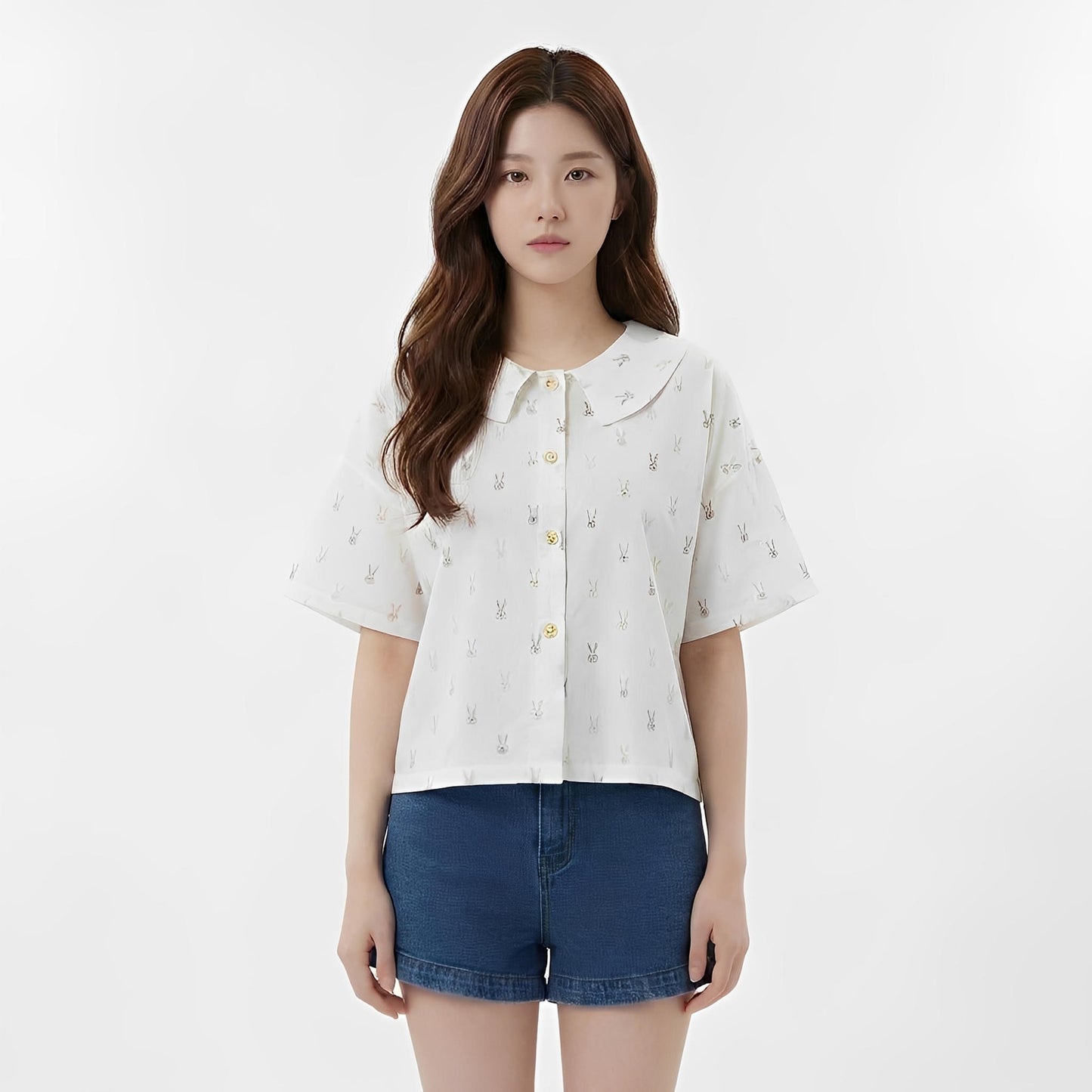 S42_Bunny Garden Cotton Twill Printed Shirt - PALIN2559